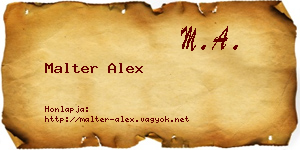 Malter Alex névjegykártya