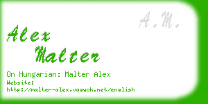 alex malter business card